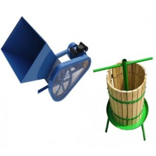 Set zdrobitor de fructe electric- 500kg/h + teasc struguri 32L