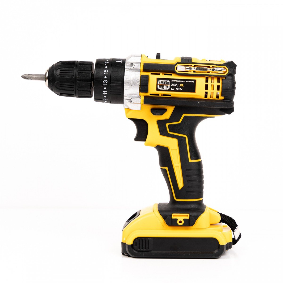 Bormasina cu PERCUTIE 24V, 30 accesorii si 2 acumulatori German Meister