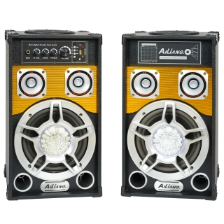 Set boxe active 300w karaoke bluetooth.