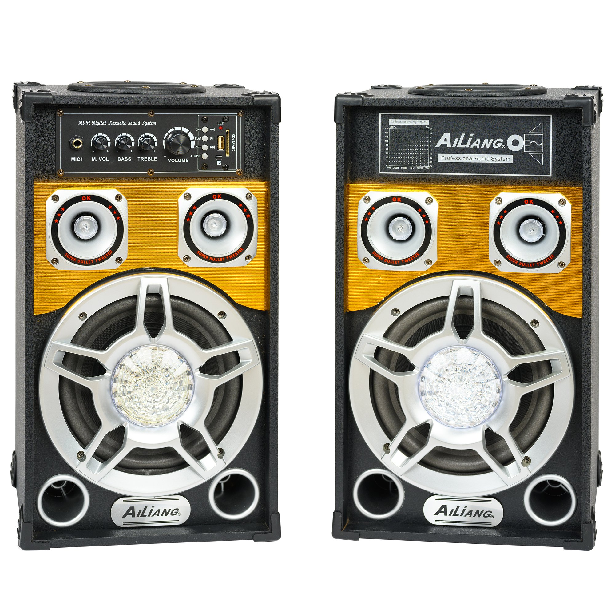 Set boxe active 300w karaoke bluetooth.