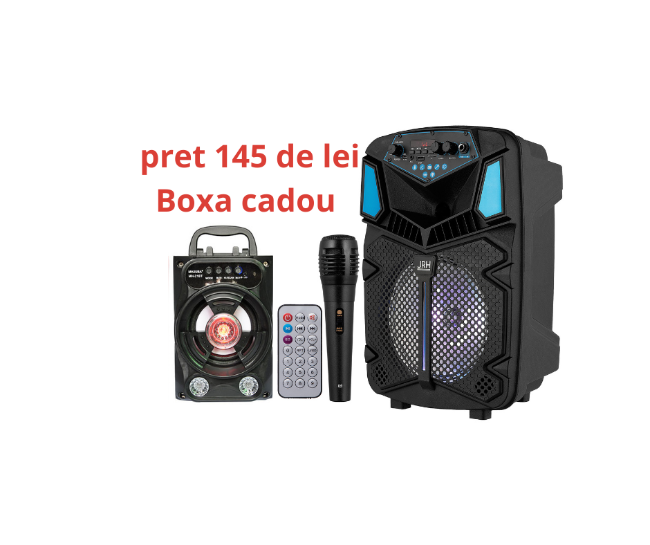 Oferta boxa portabila jrh H8 300W cu boxa portabila cadou