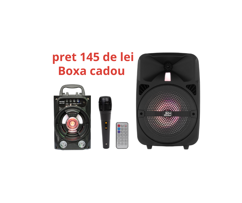 Oferta boxa portabila jrh Q8 300W cu boxa portabila cadou