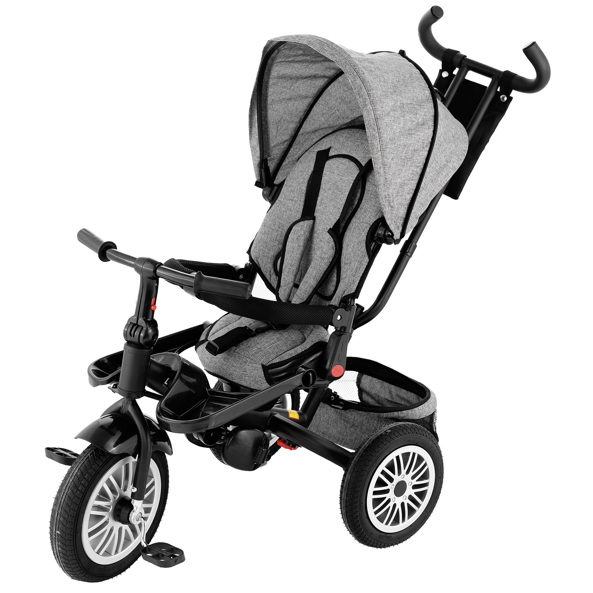 Tricicleta 4 in 1 rotativa cu pozitie de somn Little Bird Gri