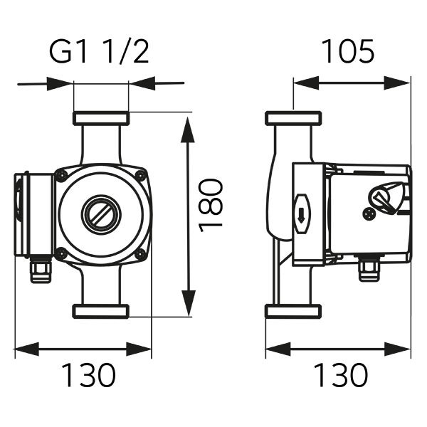 Pompa recirculare apa GR 25/60 180 mm + Olandezi
