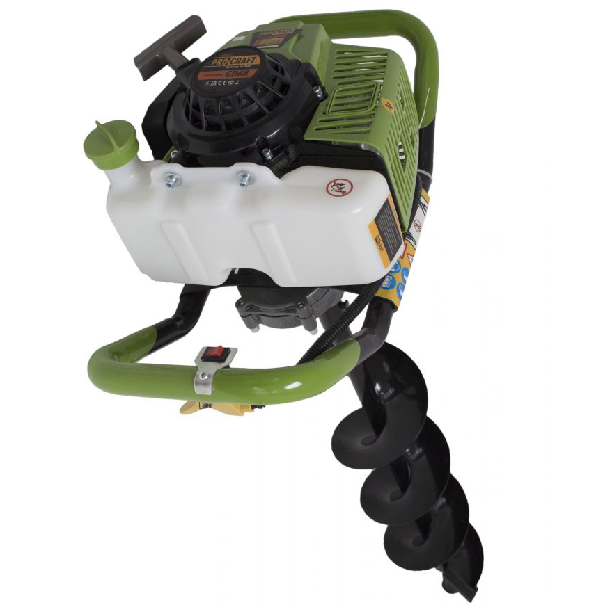 Motoburghiu pamant Procraft GD68, 3.0CP, 62cm³, + Burghiu 150x800 mm