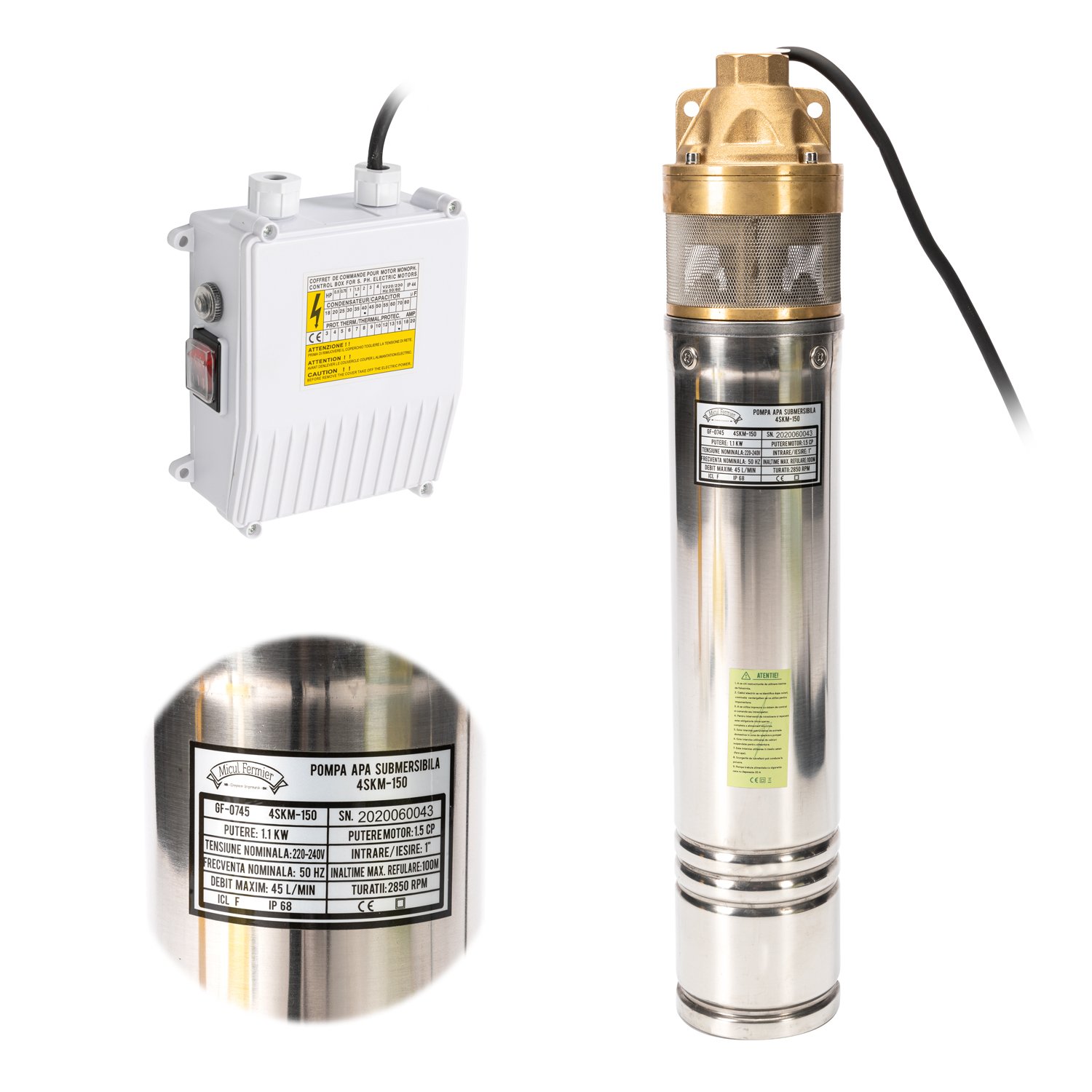 Pompa Submersibila Micul Fermier Pro 4 SKM-150 1.1 Kw
