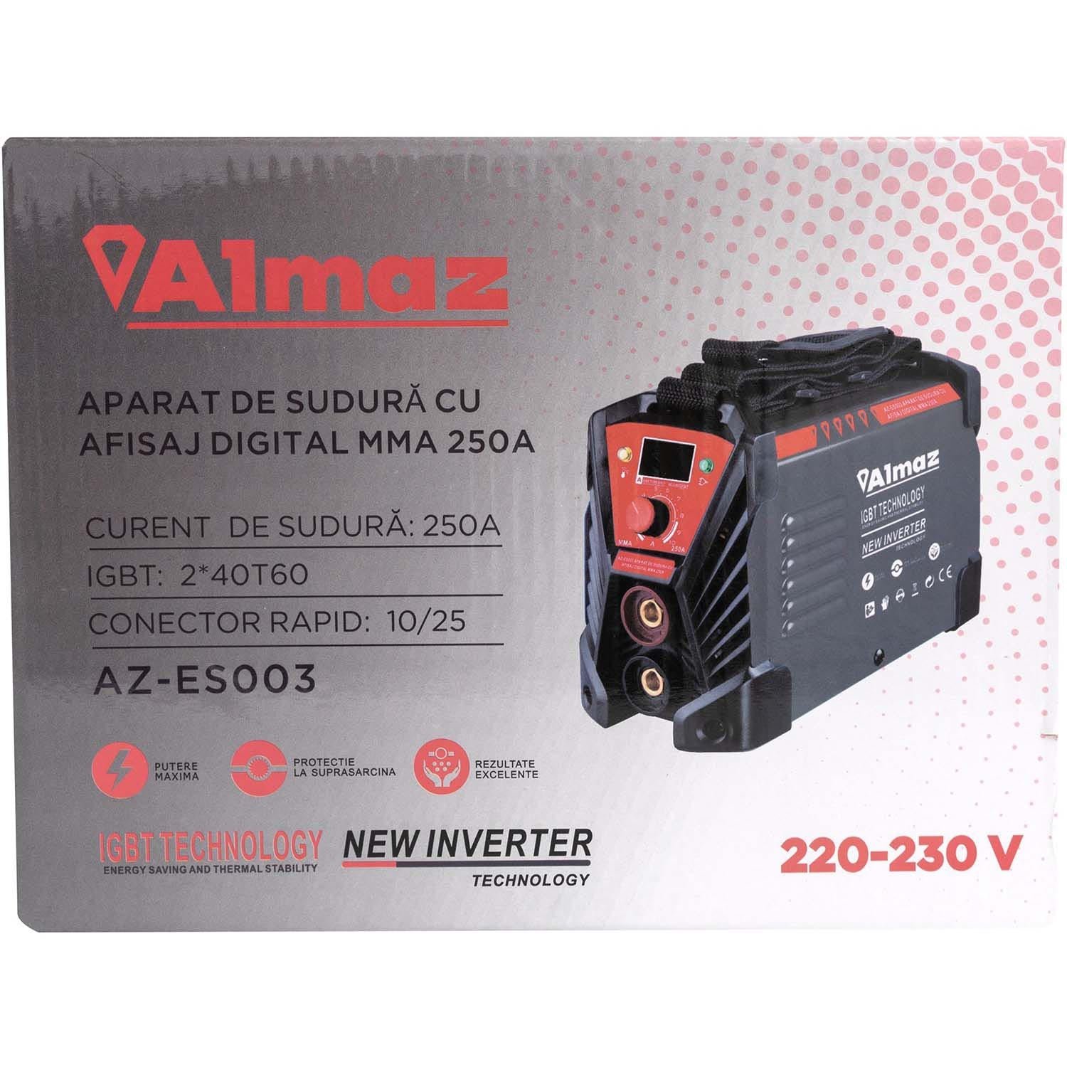 Aparat sudura- Invertor Almaz 250A+ 6 Acc.