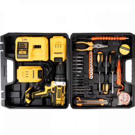 Trusa 30 accesorii + bormasina cu percutie si  2 acumulatori