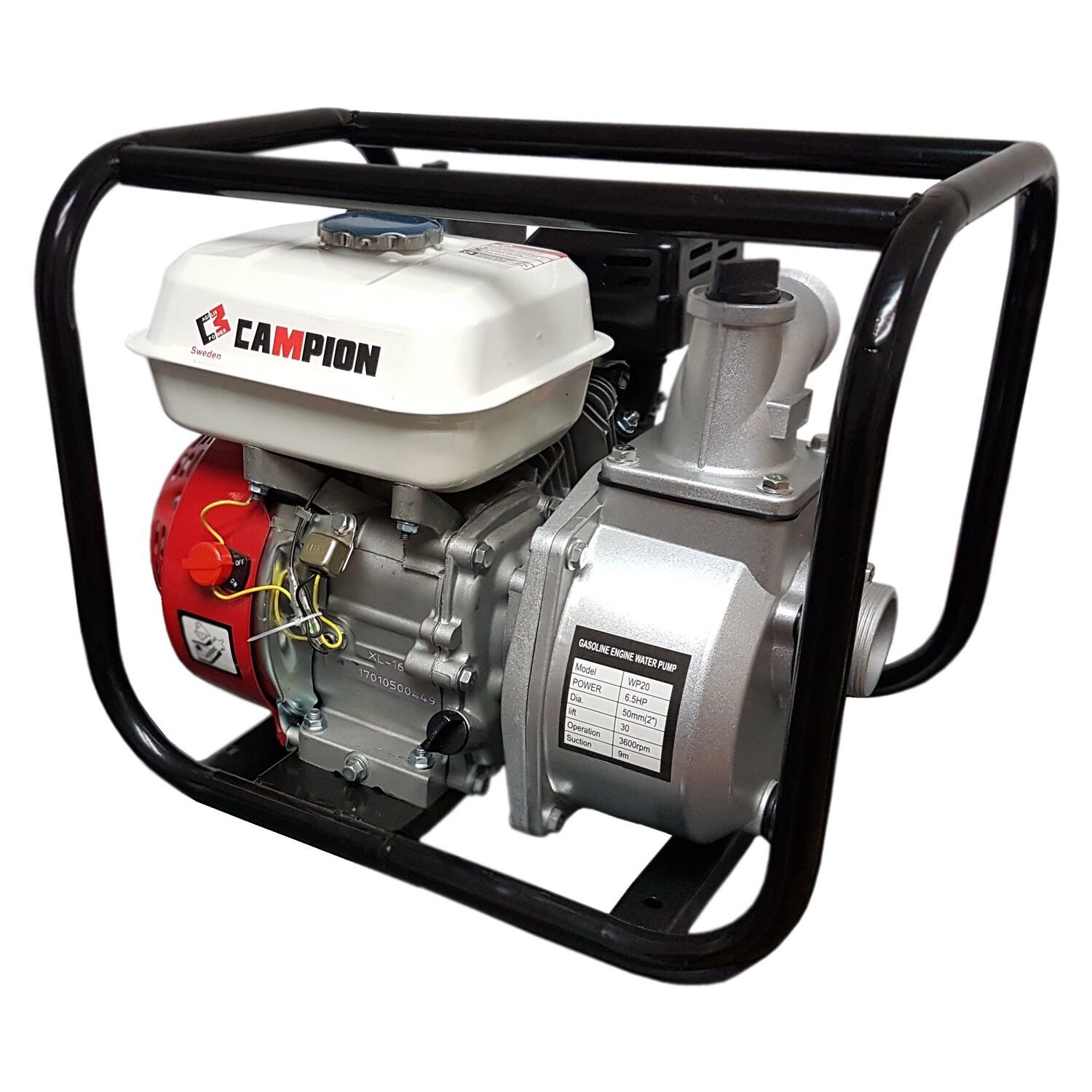 Motopompa Apa pe benzina Campion WP20, 6,5 CP, 2 Toli