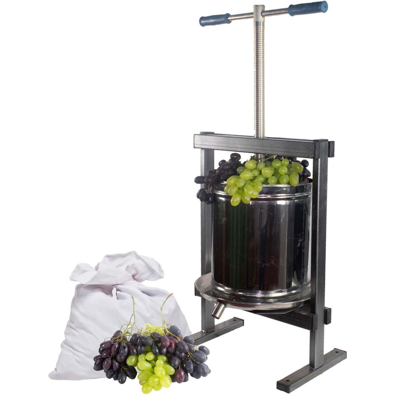 Presa struguri si fructe ( Teasc ), Inox, V-Eurounelte, 25L, sac colectare inclus