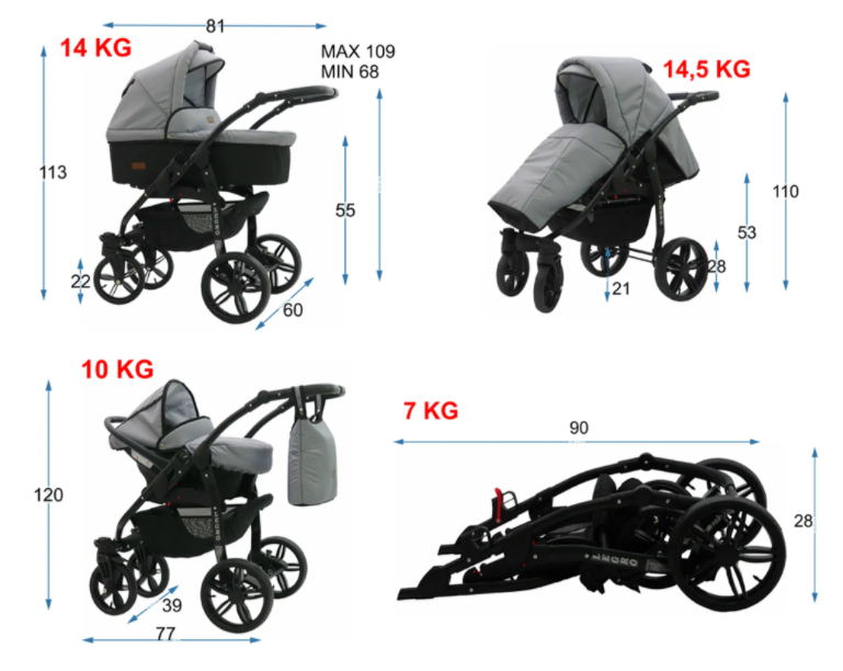 Carucior Legro 3 in 1, Bej