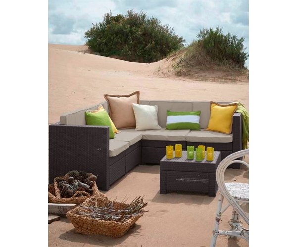 Set mobilier de terasa cu masuta de cafea - Provence Maro/Gri-taupe
