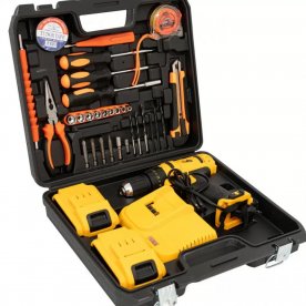 Bormasina cu PERCUTIE 24V, 30 accesorii si 2 acumulatori German Meister